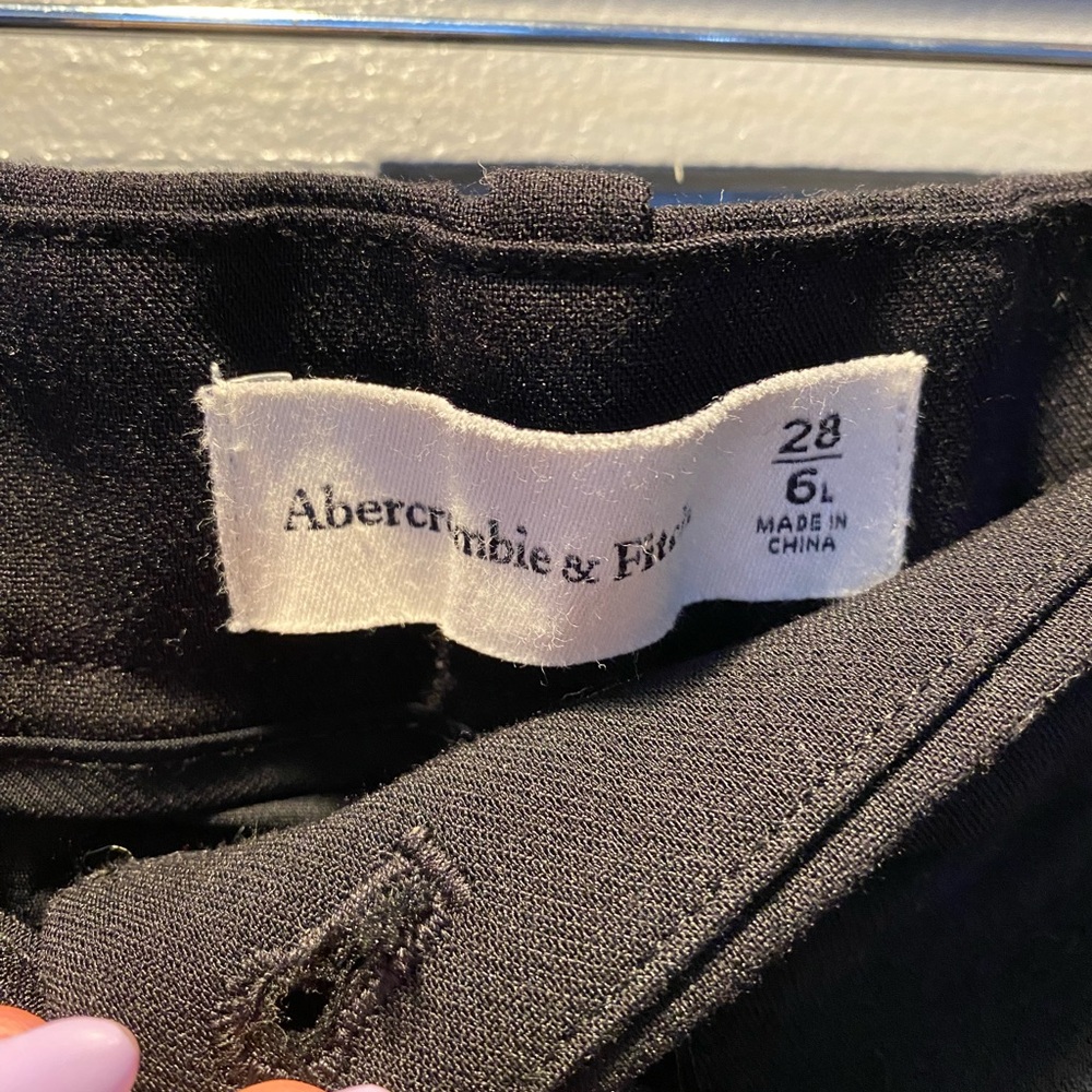 A&F Black Wide-Leg Trousers - Picture 2 of 6